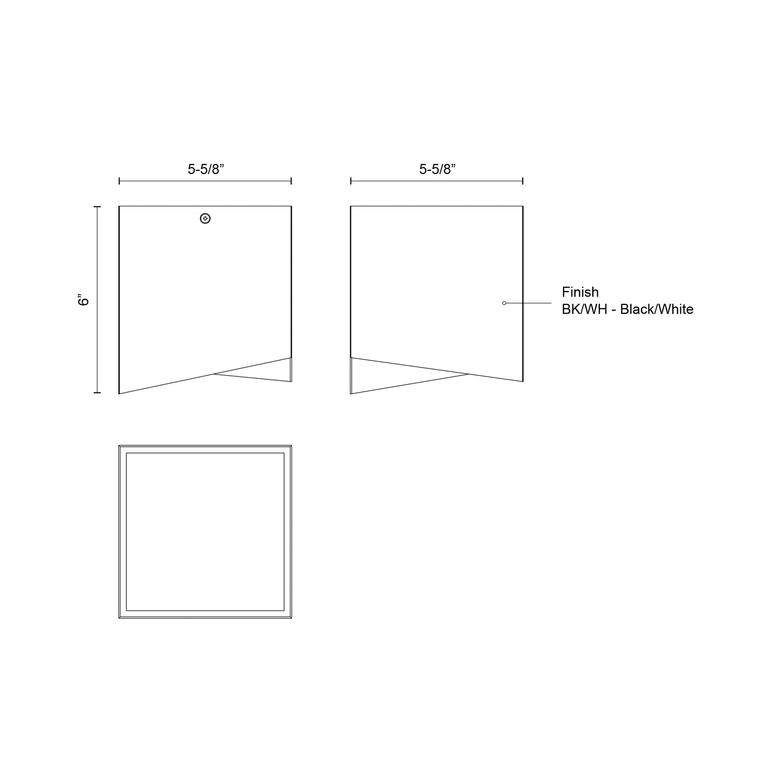 Cubix 5-in Black/White LED Flush Mount