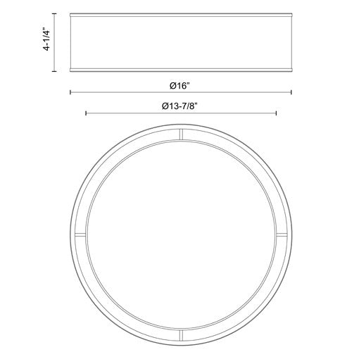 Lyla 16-in Rattan LED Flush Mount