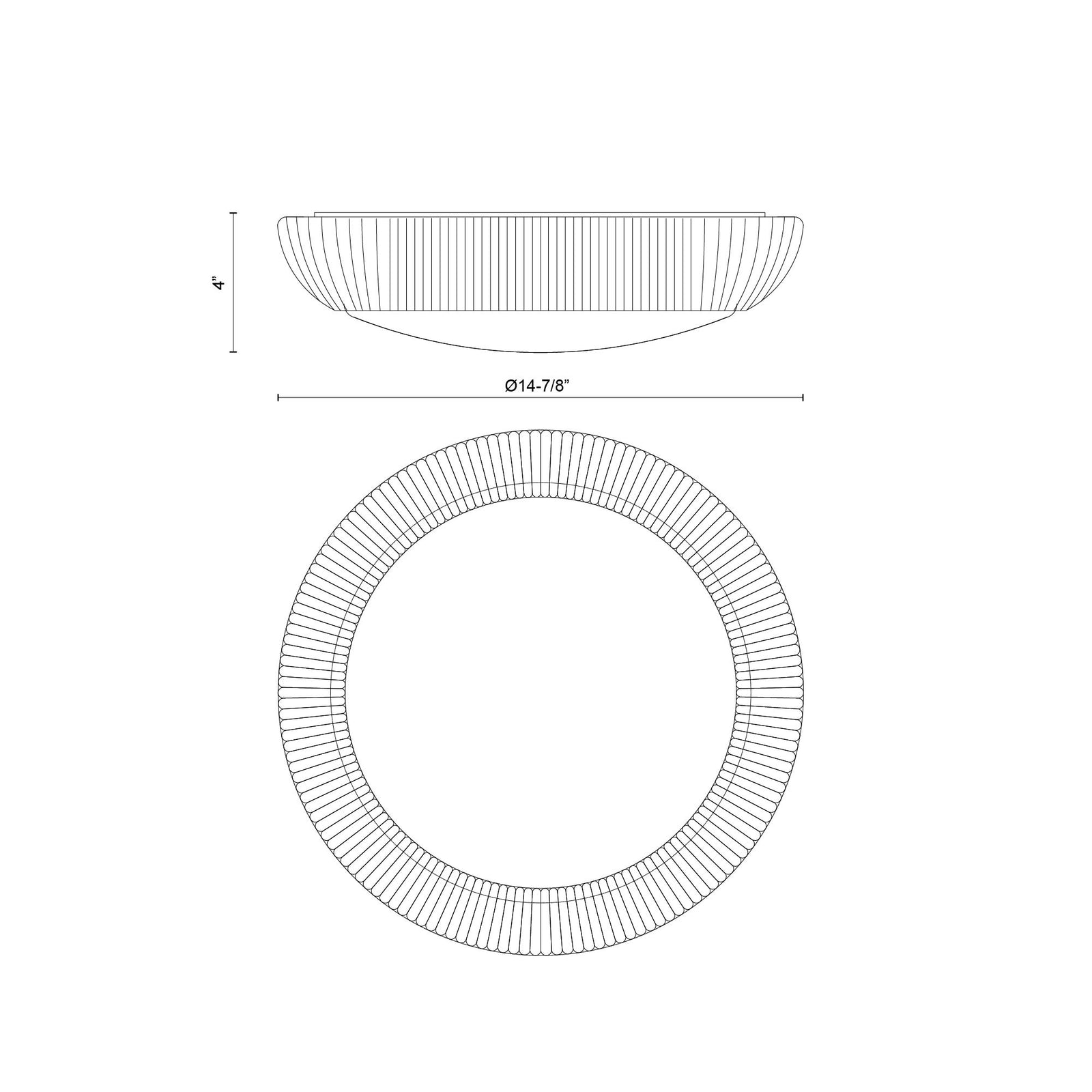 Merida 14-in Rattan Socket Flush Mount