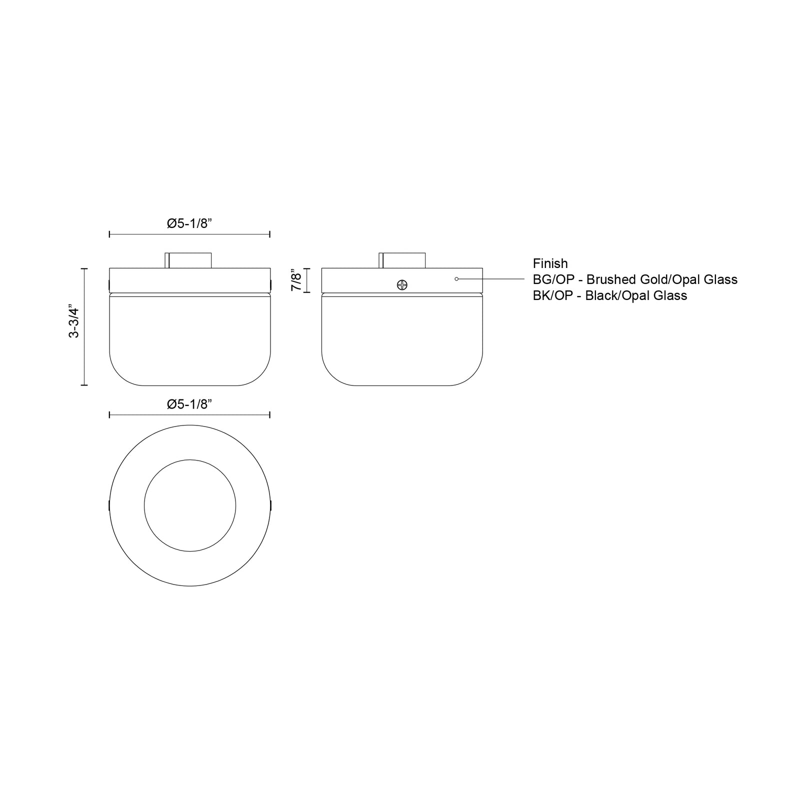 Mel 5-in Black/Opal Glass LED Flush Mount