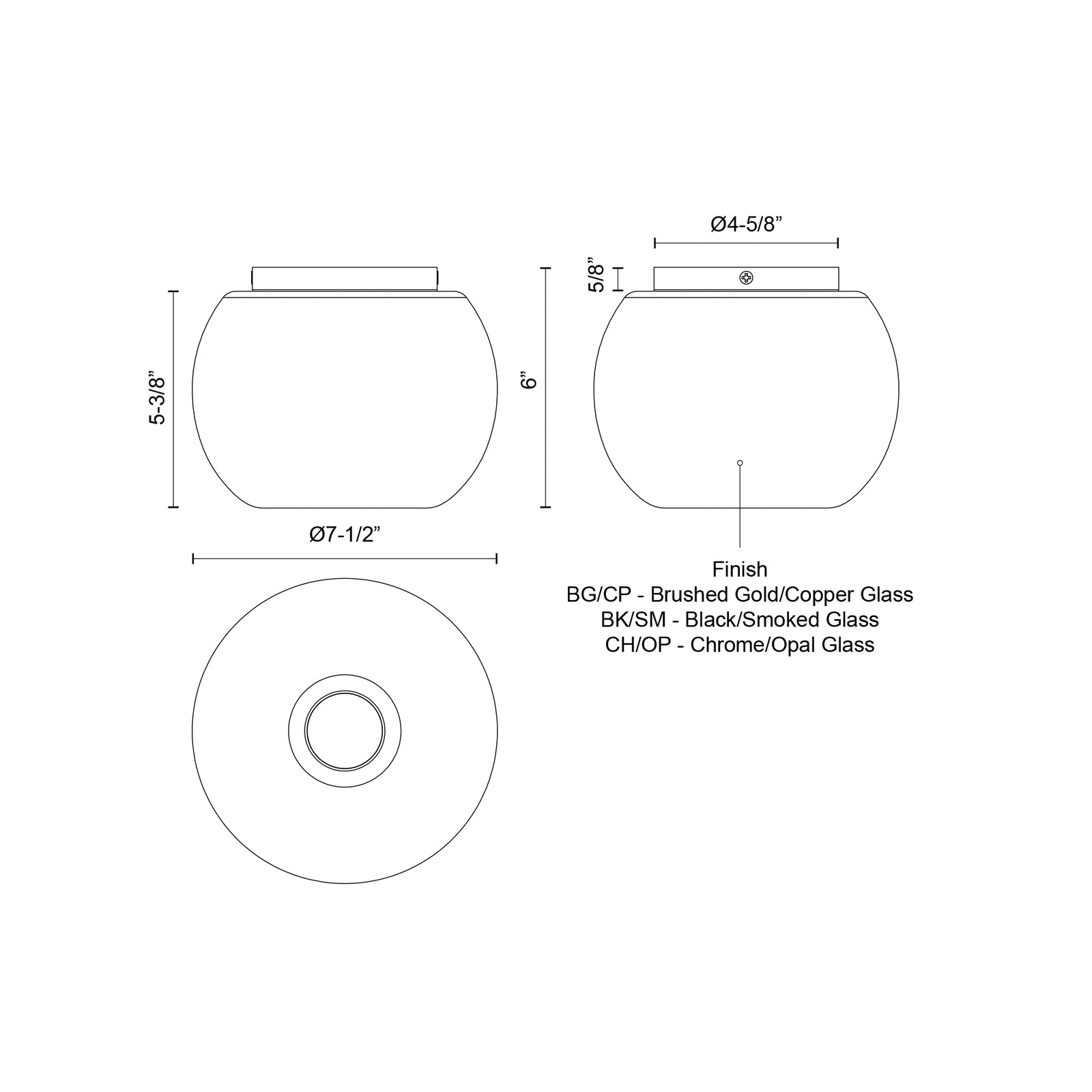 Samar 8-in Black/Smoked 1 Light Flush Mount