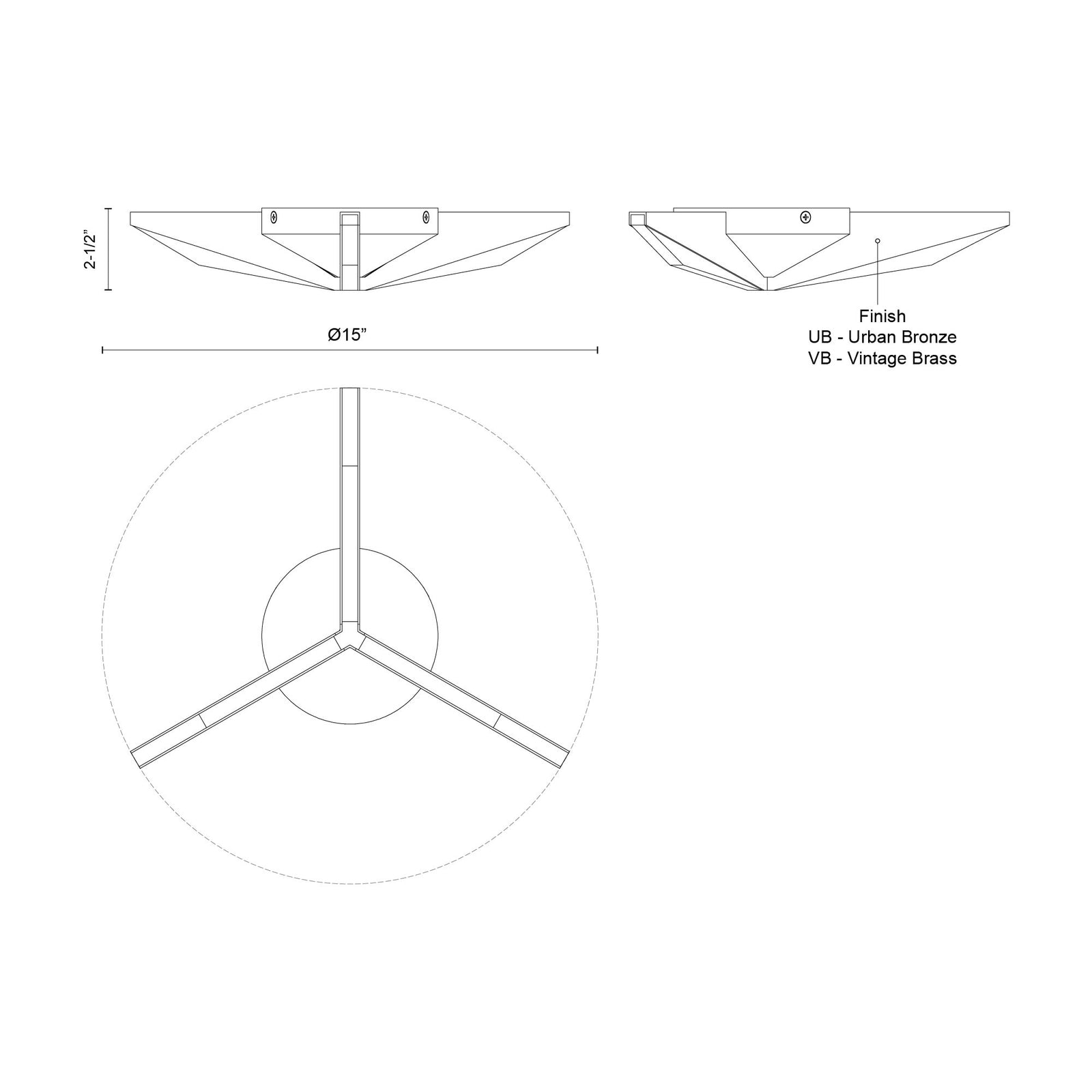 Tachi 15-in Urban Bronze LED Flush Mount