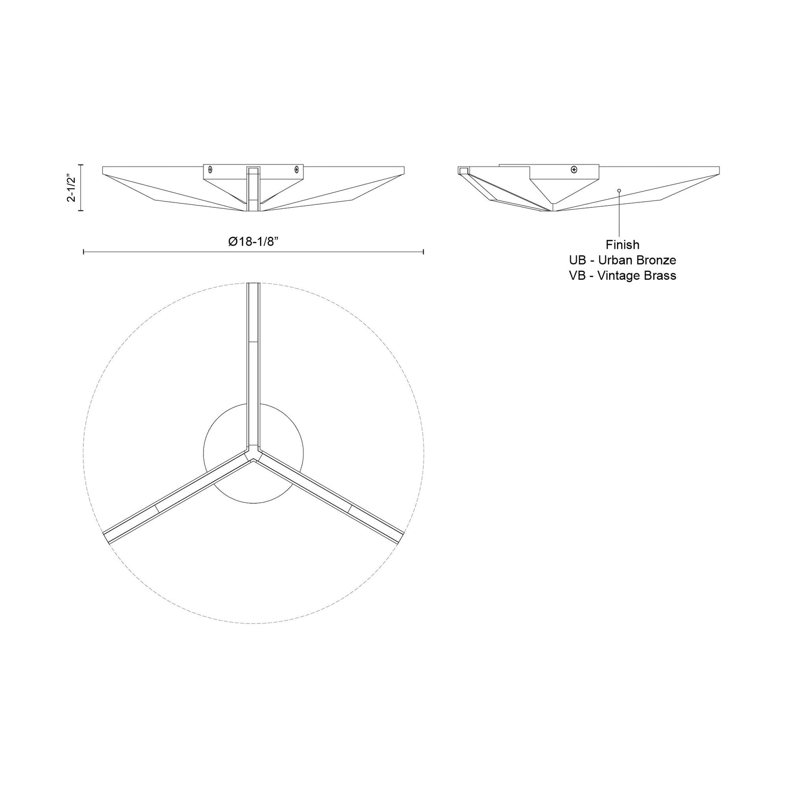 Tachi 18-in Urban Bronze LED Flush Mount