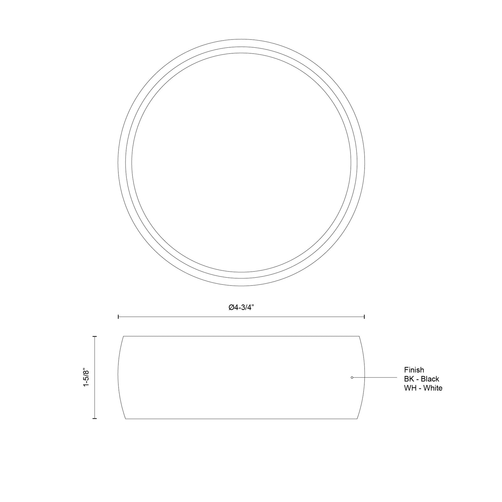 Savile 4-in Black LED Flush Mount