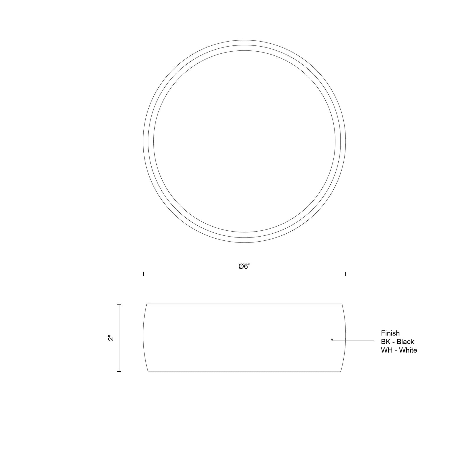 Savile 6-in Black LED Flush Mount