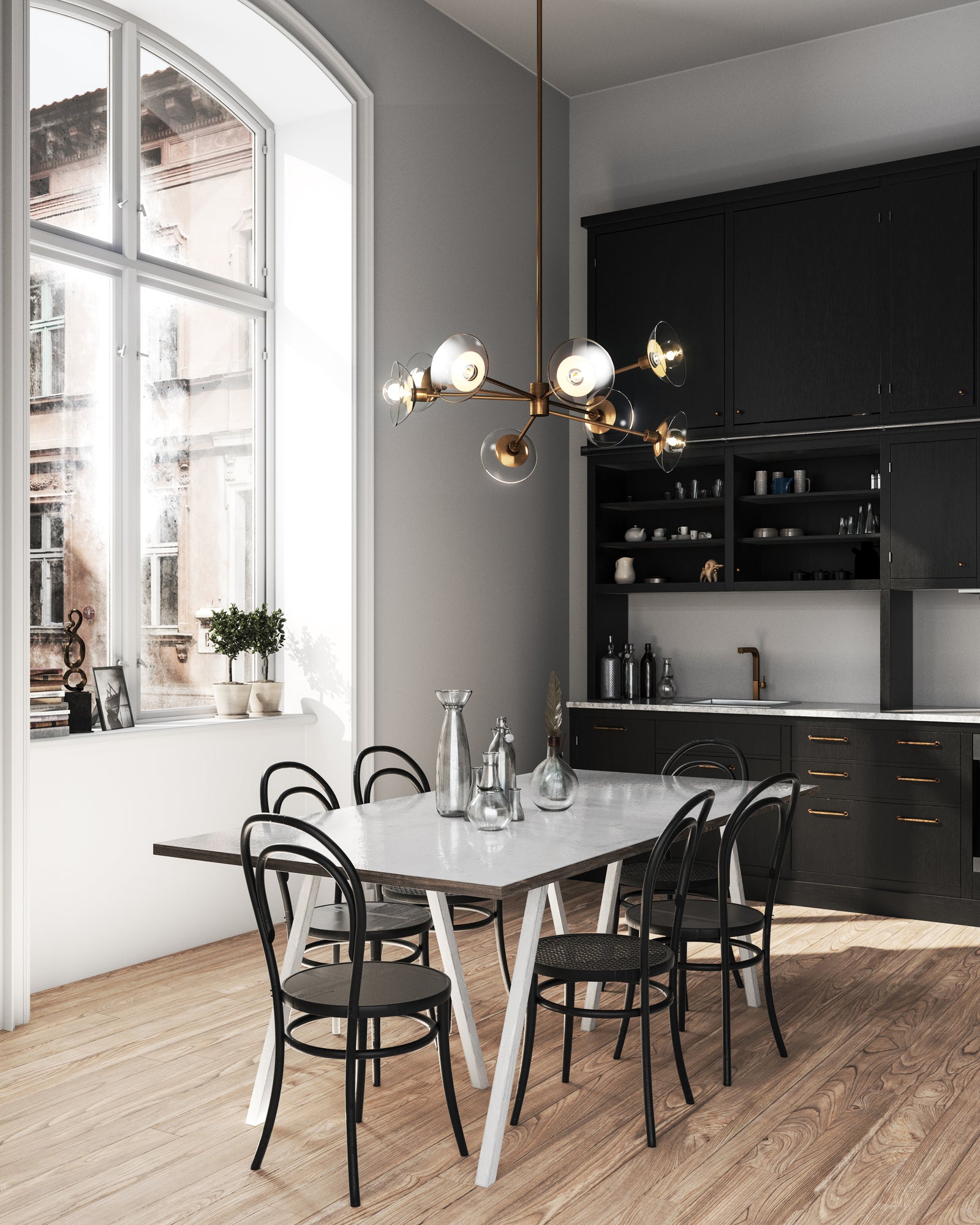 Francesca 40-in Aged Gold/Clear Glass 8 Lights Chandeliers