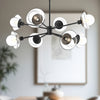 Francesca 40-in Clear Glass/Matte Black 8 Lights Chandeliers