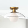 Francesca 12-in Aged Gold/Clear Glass 1 Light Semi Flush Mount
