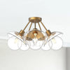 Francesca 20-in Aged Gold/Clear Glass 5 Lights Semi Flush Mount
