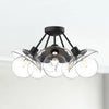 Francesca 20-in Clear Glass/Matte Black 5 Lights Semi Flush Mount