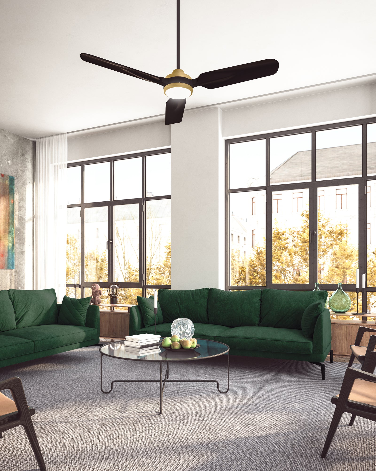 Fremont 60-in Brushed Gold LED Fans