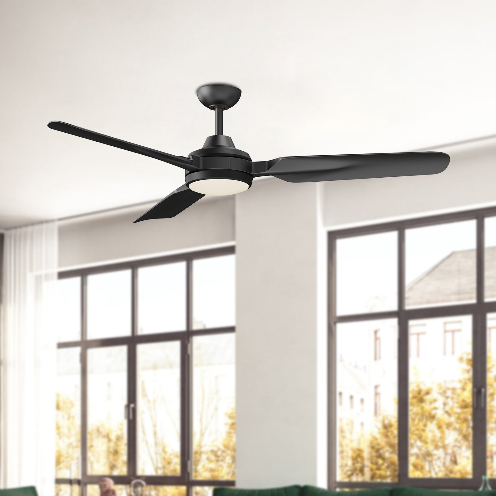 Fremont 60-in Matte Black LED Fans