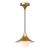 Fuji 9-in Brushed Gold/Opal Matte Glass 1 Light Pendant