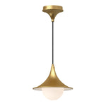 Fuji 9-in Brushed Gold/Opal Matte Glass 1 Light Pendant
