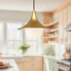 Fuji 9-in Brushed Gold/Opal Matte Glass 1 Light Pendant