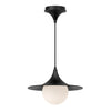 Fuji 12-in Matte Black/Opal Matte Glass 1 Light Pendant