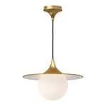 Fuji 16-in Brushed Gold/Opal Matte Glass 1 Light Pendant