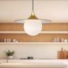 Fuji 16-in Brushed Gold/Opal Matte Glass 1 Light Pendant