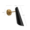 Gabriel 5-in Aged Gold/Matte Black 1 Light Wall/Vanity