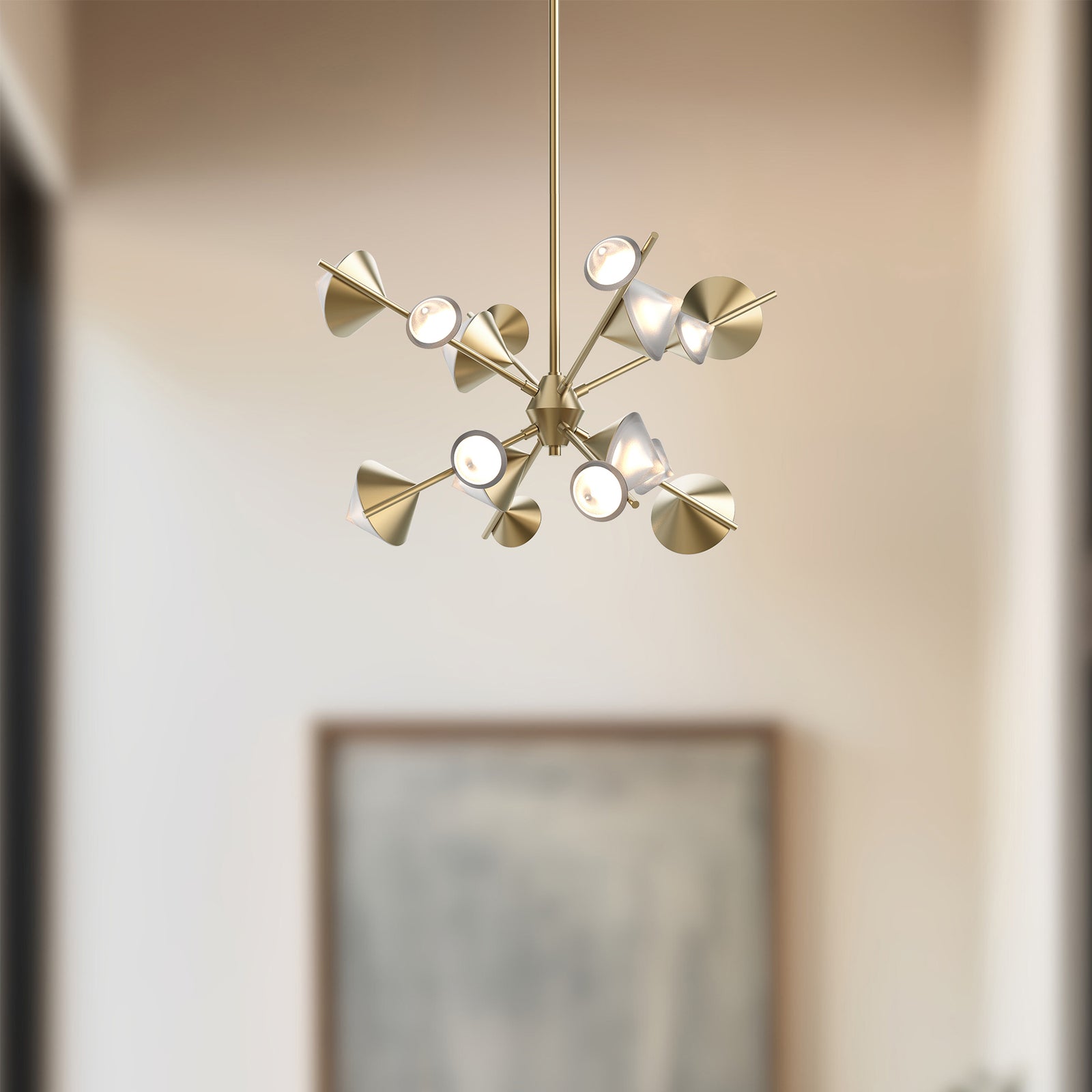 Geode 25-in Brushed Gold LED Chandeliers