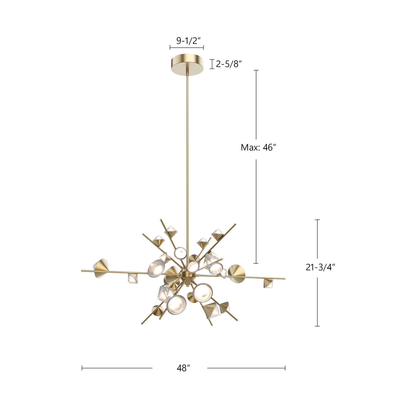 Geode 48-in Black LED Chandeliers