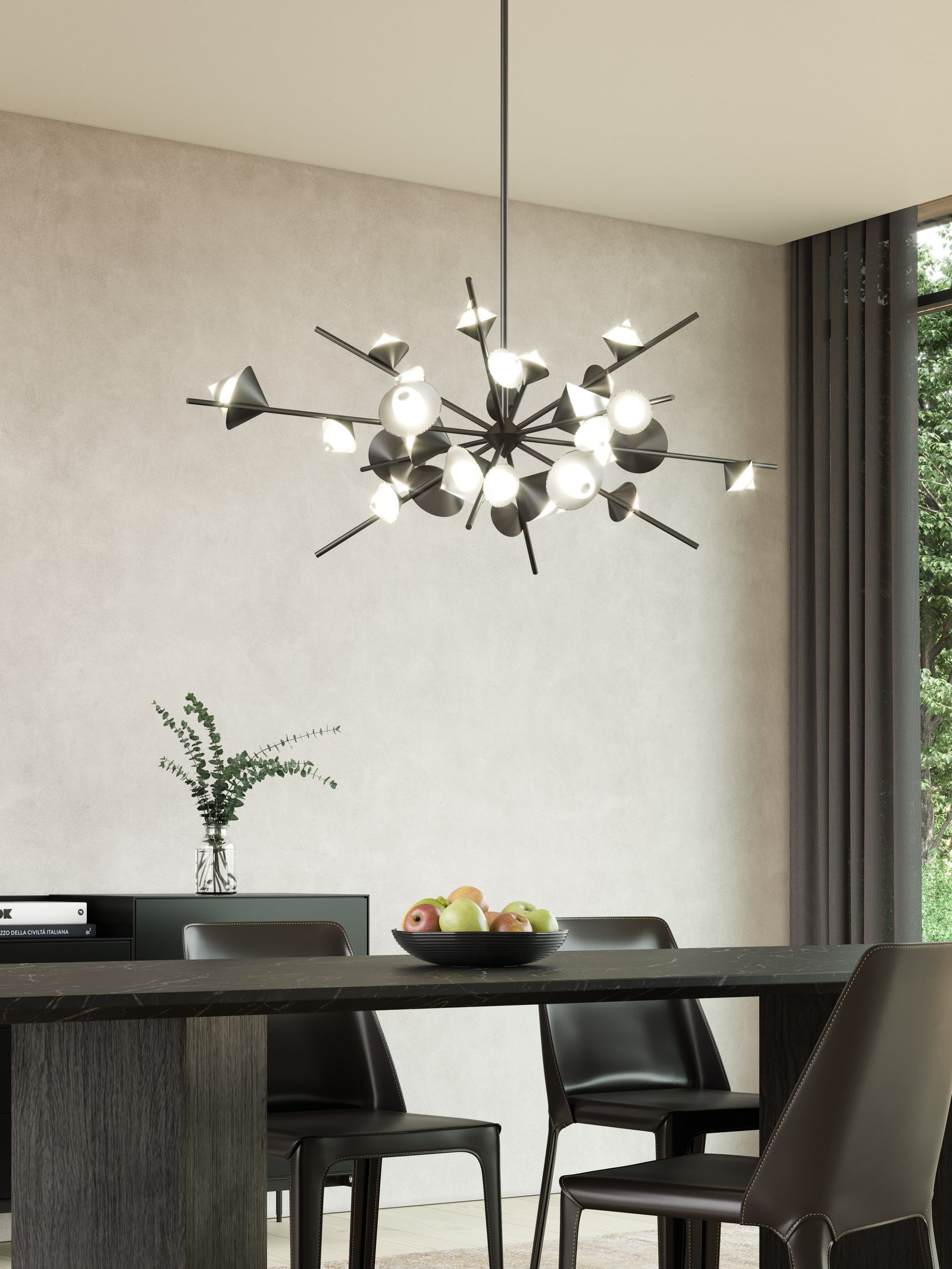 Geode 48-in Black LED Chandeliers