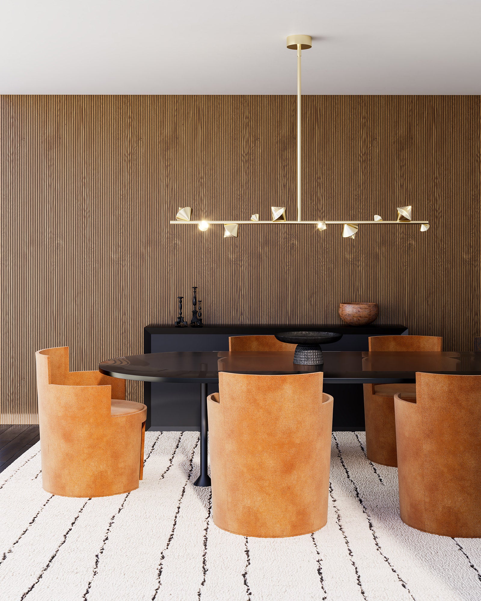 Geode 51-in Brushed Gold LED Linear Pendant