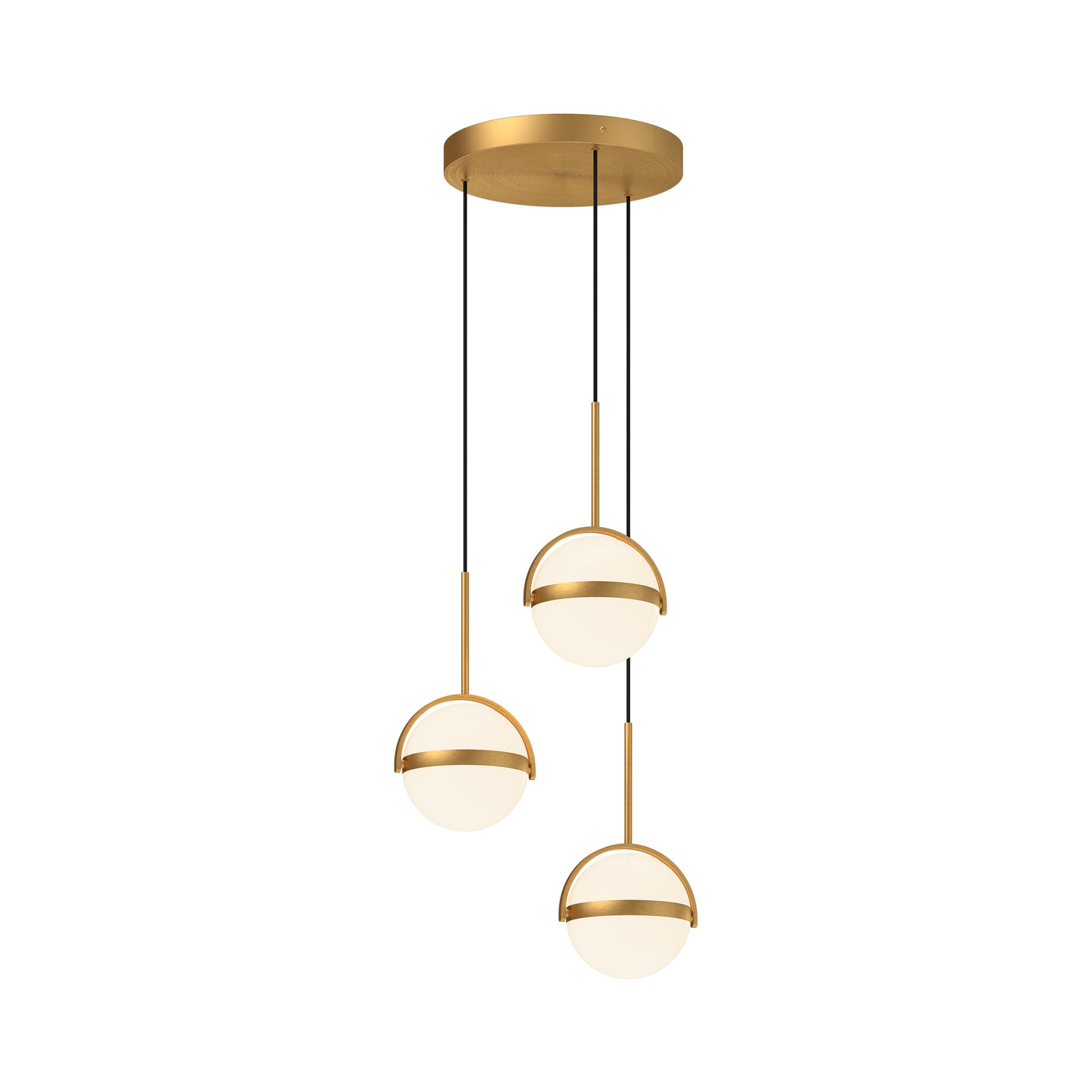 Globo 16-in Brushed Gold LED Multi Pendant