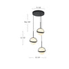 Globo 16-in Brushed Gold LED Multi Pendant