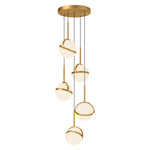 Globo 17-in Brushed Gold LED Multi Pendant