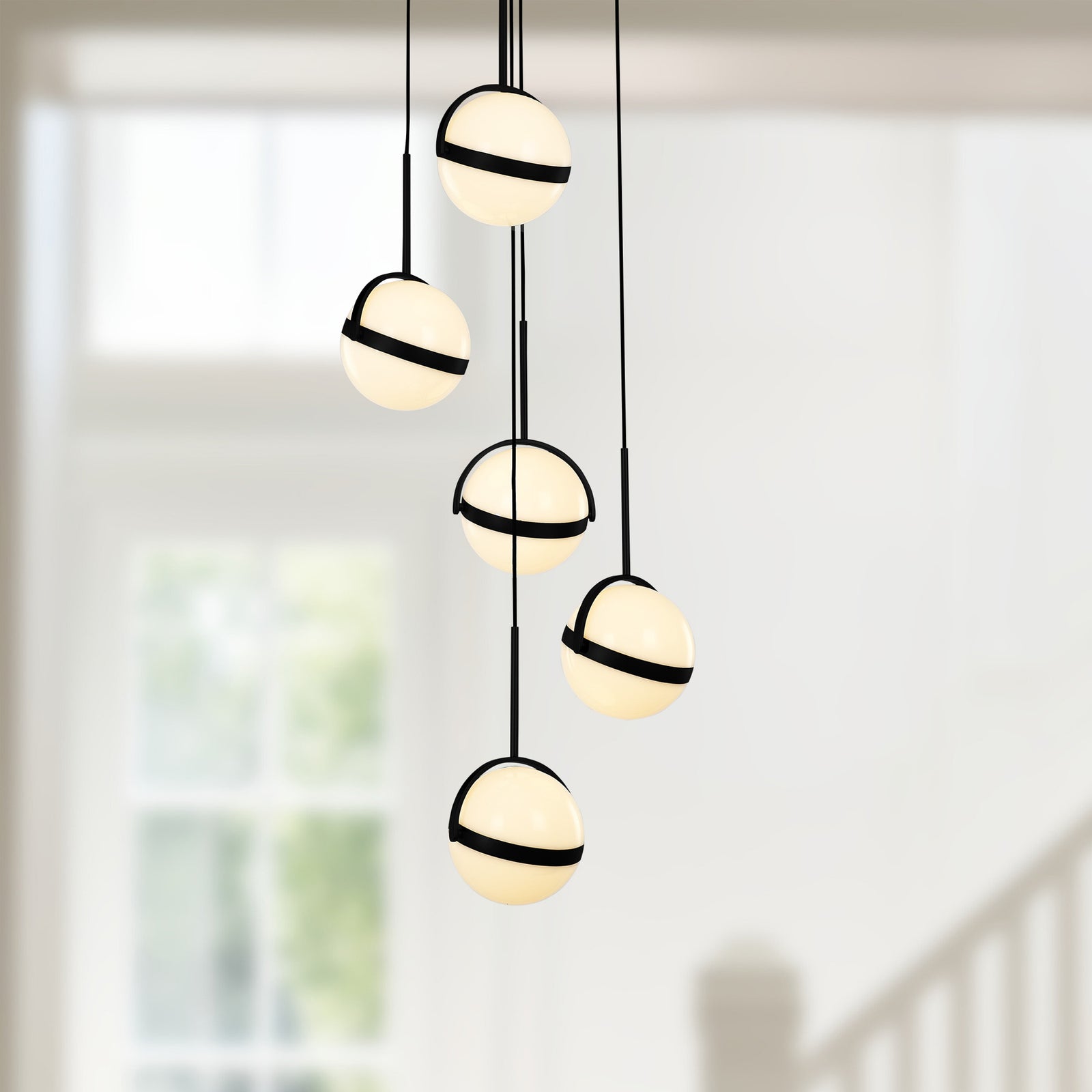 Globo 17-in Matte Black LED Multi Pendant