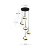 Globo 17-in Brushed Gold LED Multi Pendant