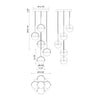 Globo 17-in Brushed Gold LED Multi Pendant