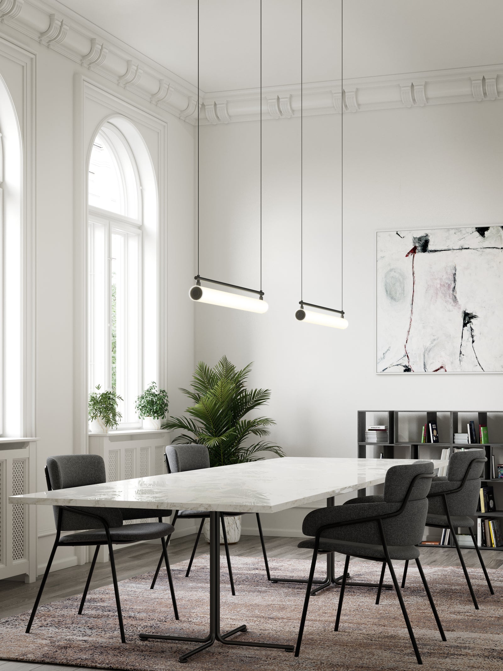 Gramercy 30-in Black LED Linear Pendant