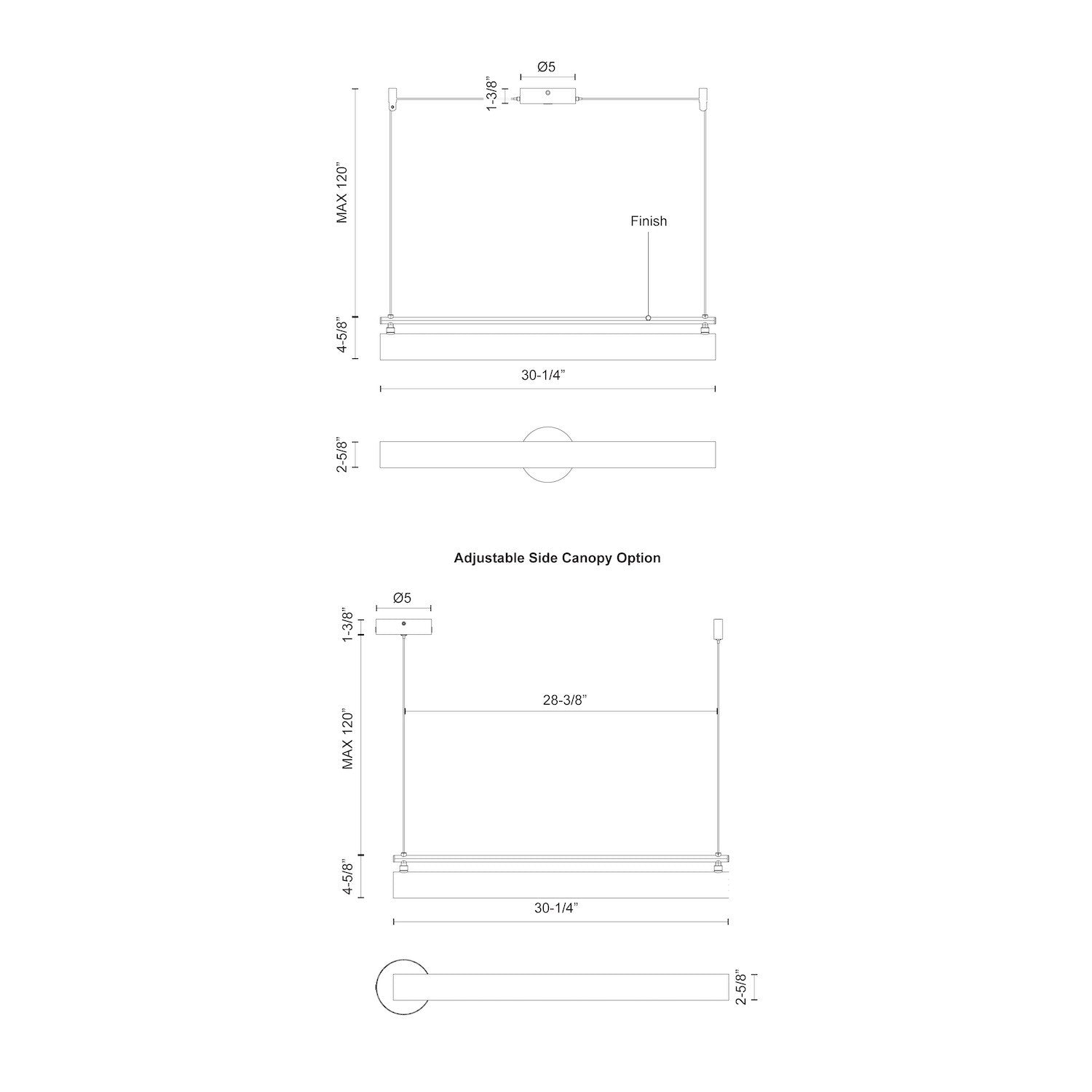 Gramercy 30-in Black LED Linear Pendant