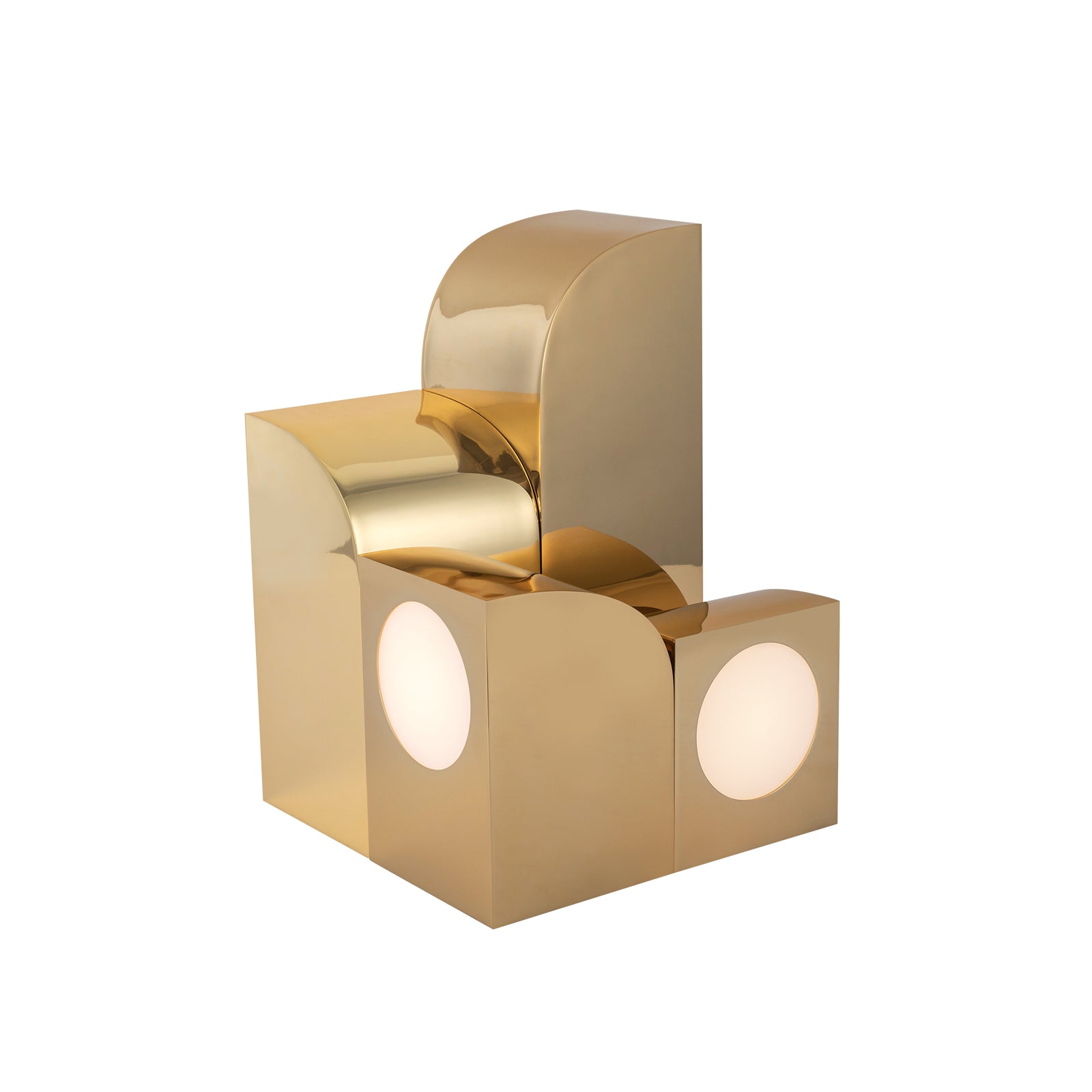 Gypsum 9-in Polished Brass LED Table Lamp