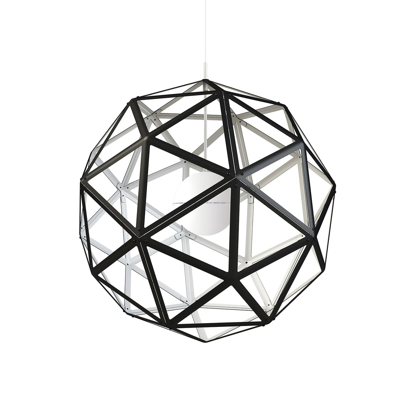 Geodome 32" Pendant  - Black w/White Interior - Integrated LED