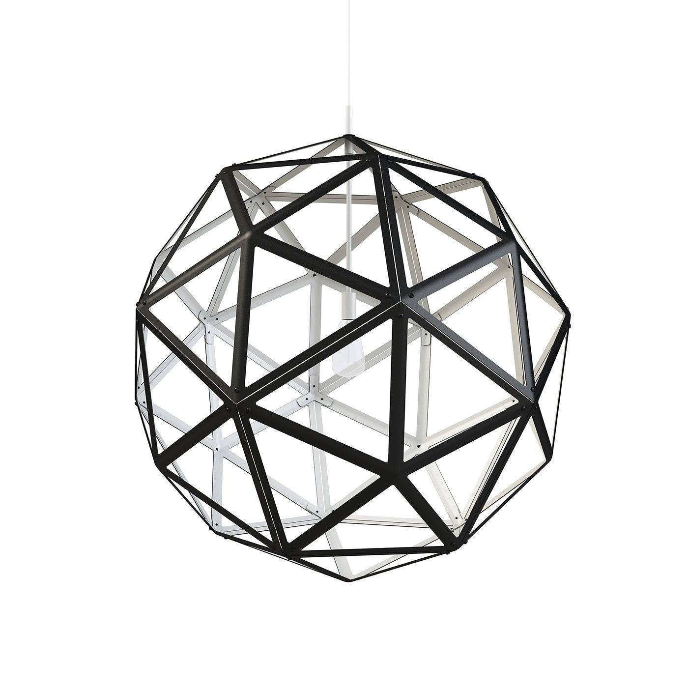 Geodome 32" Pendant - Black w/White Interior - E26 Socket