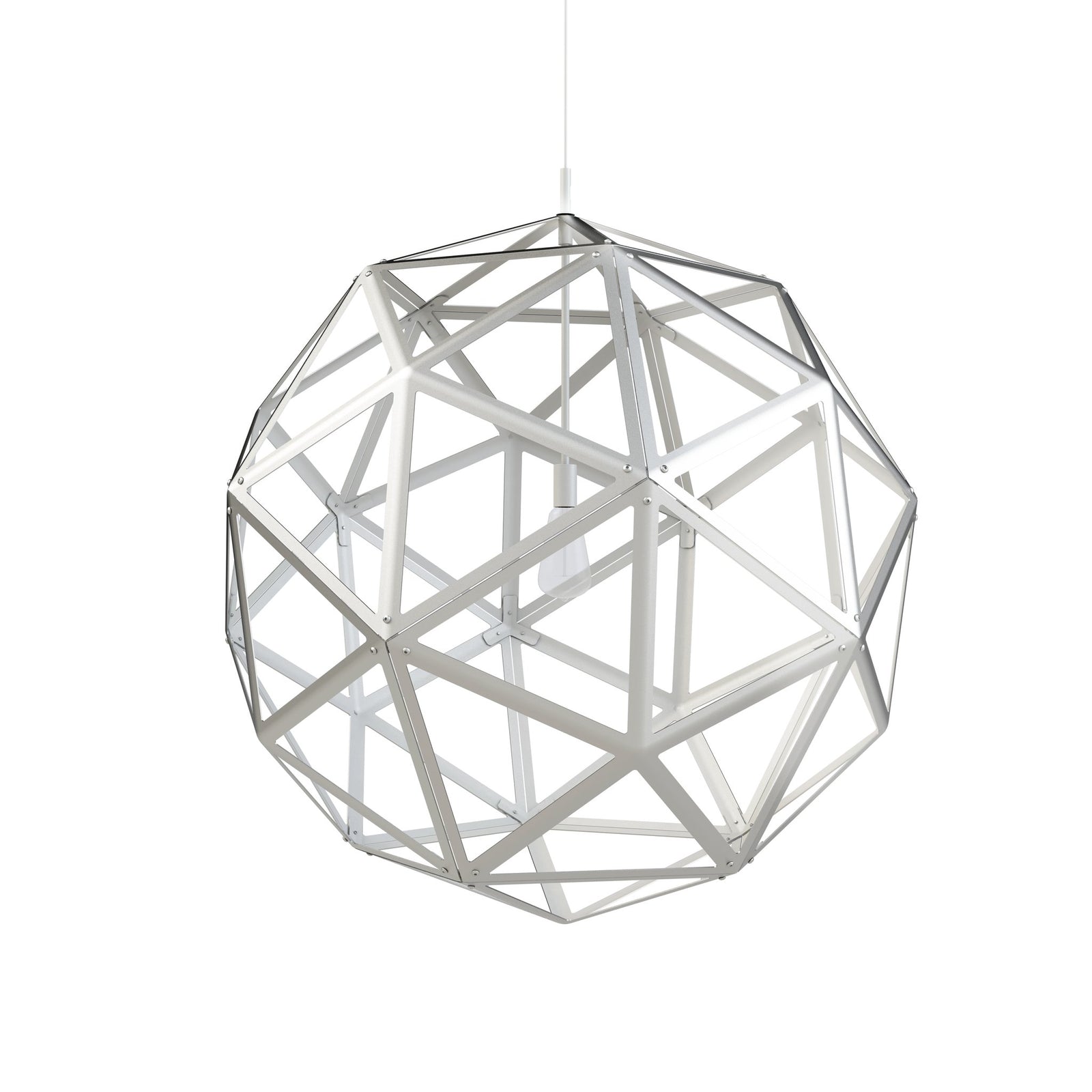 Geodome 32" Pendant - Polished Chrome w/White Interior - E26 Socket