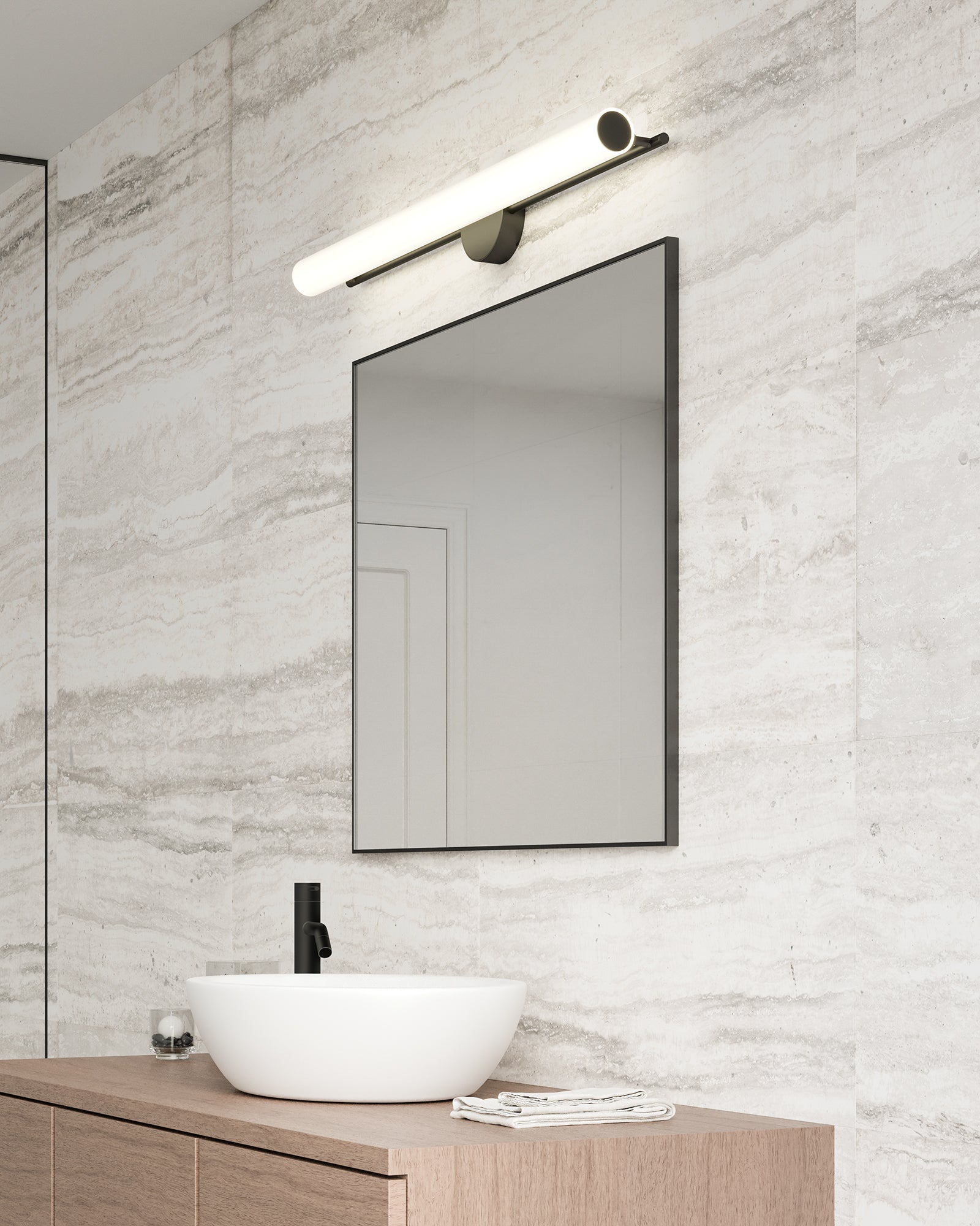 Gramercy 36-in Black LED Wall Sconce