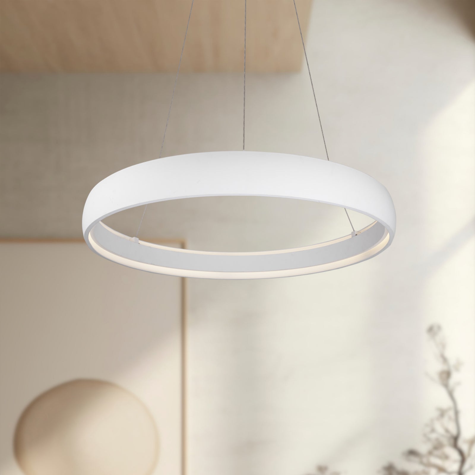 Halo 35-in White LED Pendant