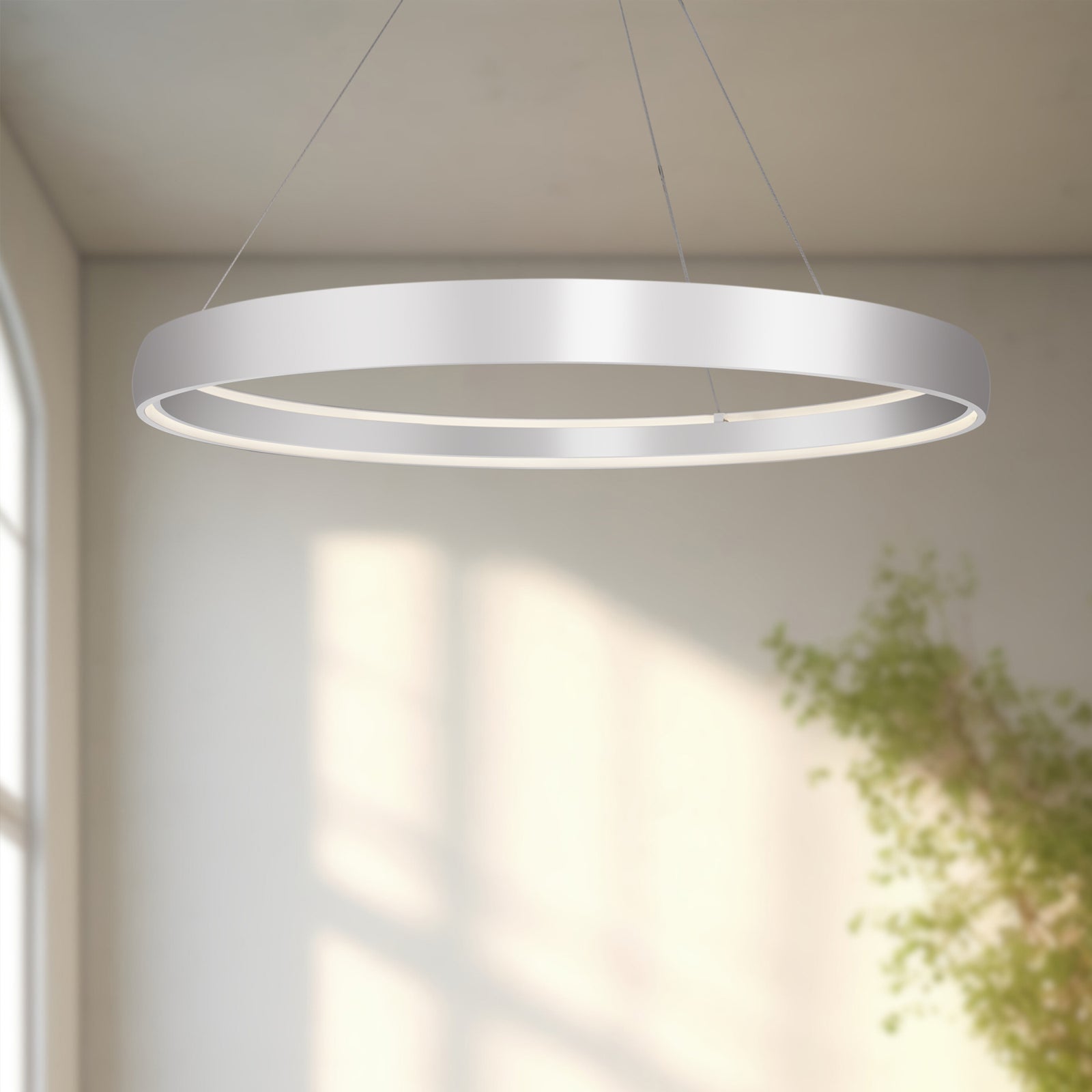 Halo 72-in Brushed Silver LED Pendant