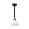 Halston 8-in Glossy Opal Glass/Matte Black 1 Light Pendant