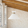 Halston 14-in Brushed Gold/Glossy Opal Glass 1 Light Pendant
