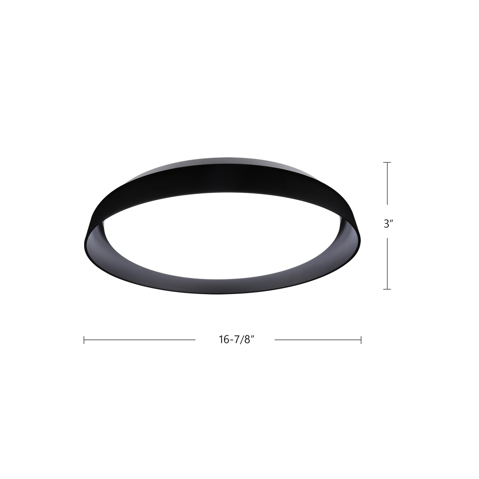 Hampton 17-in Black LED Flush Mount