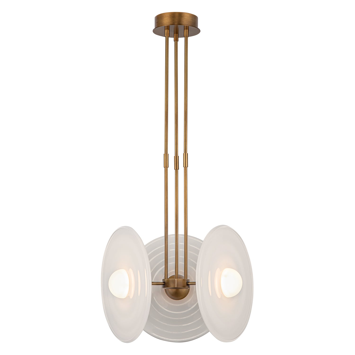 Harbour 18-in Vintage Brass/Glossy Opal LED Pendant