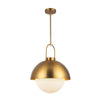 Harper 16-in Aged Gold/Opal Matte Glass 1 Light Pendant