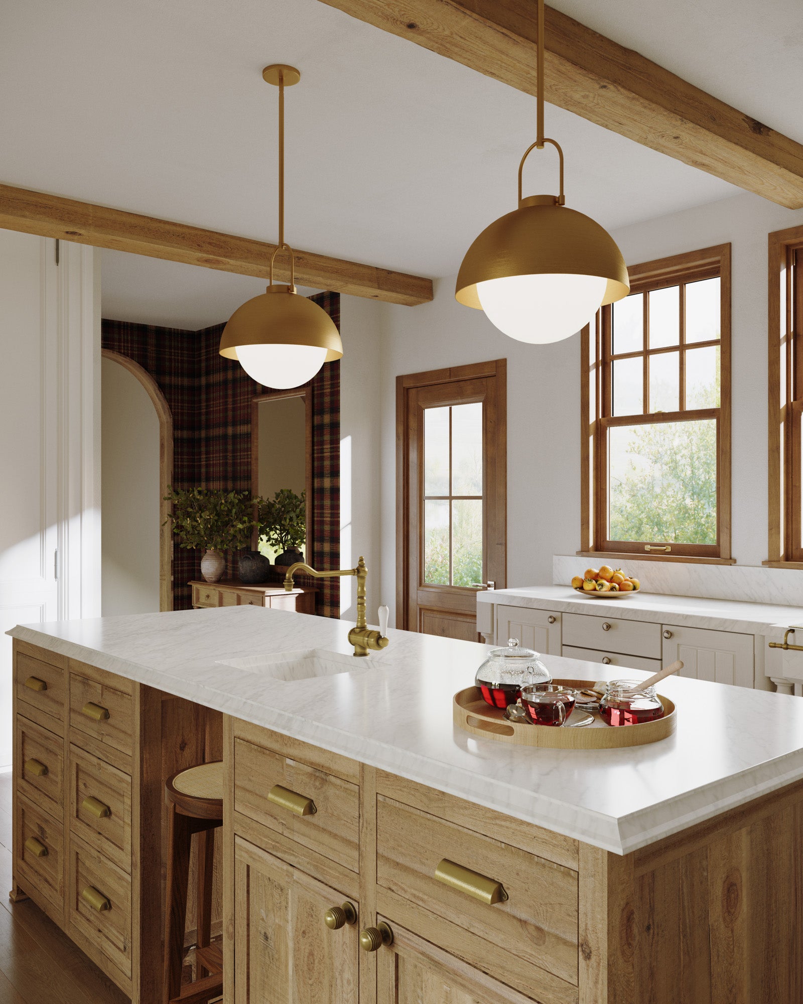 Harper 16-in Aged Gold/Opal Matte Glass 1 Light Pendant