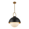 Harper 16-in Matte Black/Opal Matte Glass 1 Light Pendant