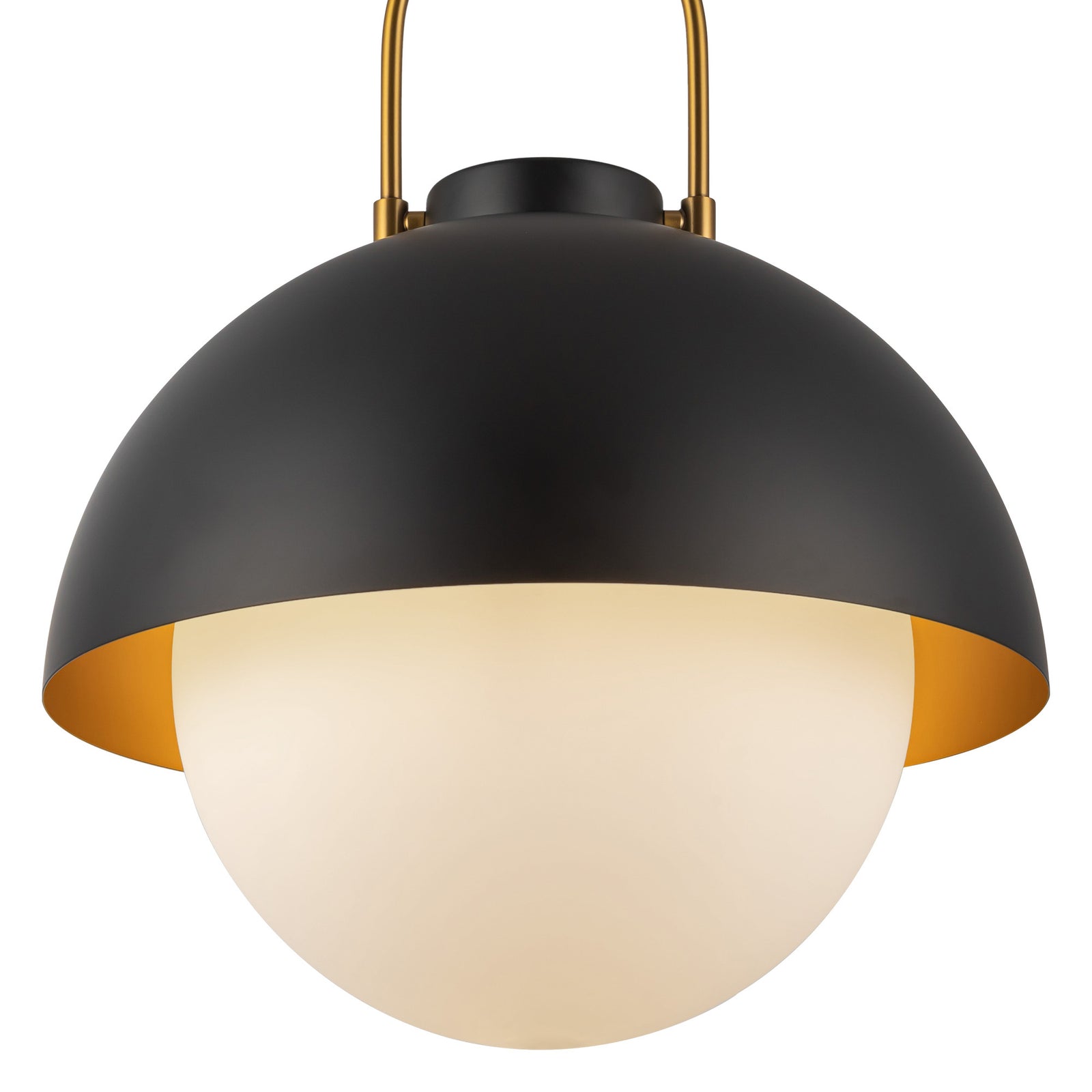 Harper 16-in Matte Black/Opal Matte Glass 1 Light Pendant